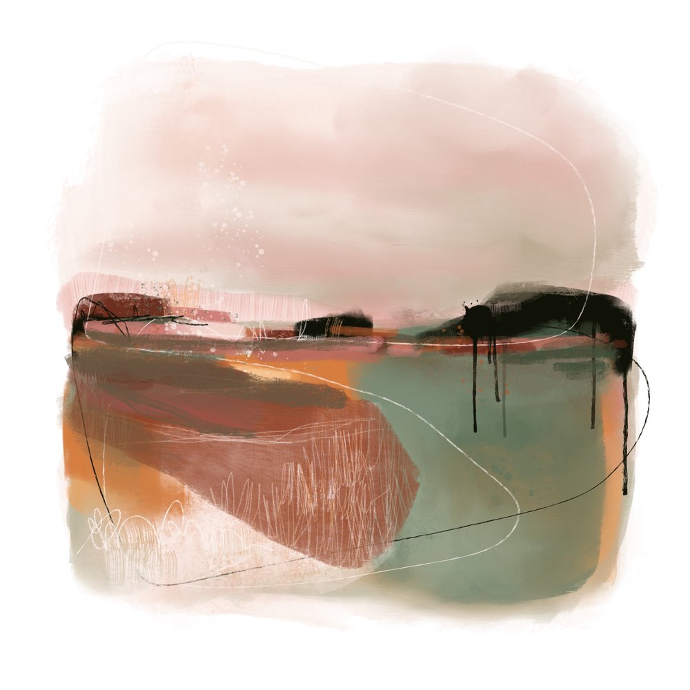 Serene Abstract Landscape by MANSI SAXENA
