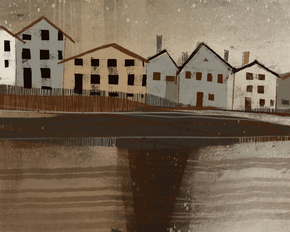 Winter Village Reflection by MANSI SAXENA