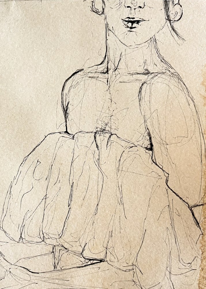 Pensive Figure Sketch by Madison Phipps