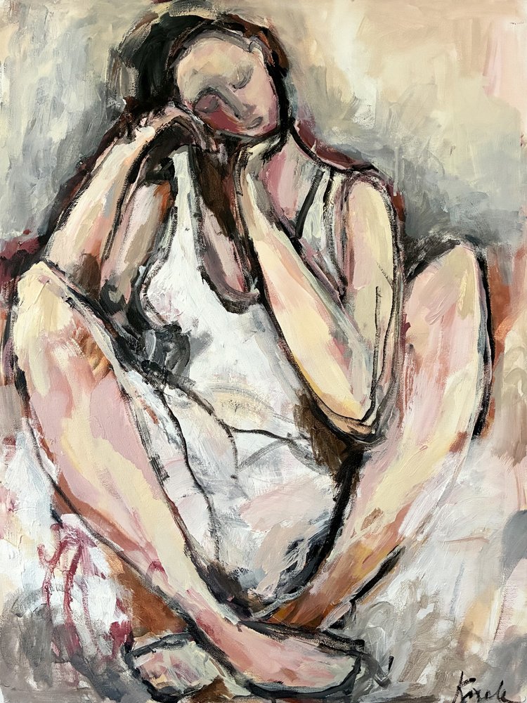 Pensive Seated Woman by Magdalena  Krzak