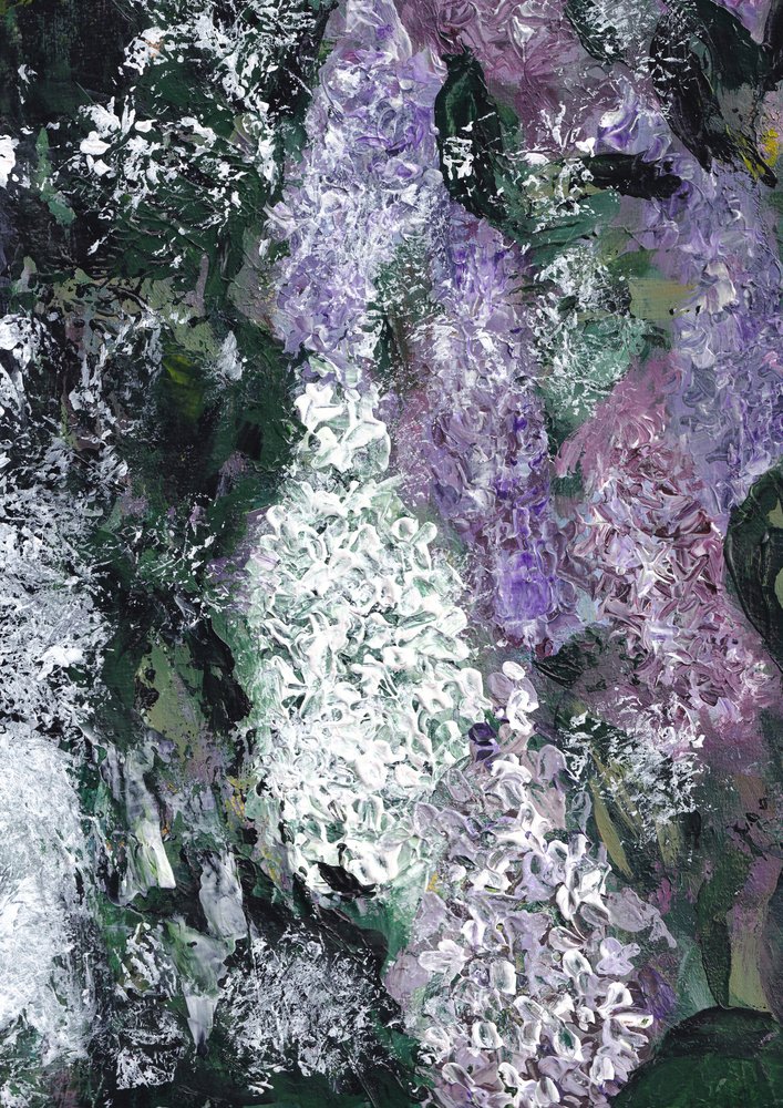 Abstract Lilac Painting by Maira Ribena