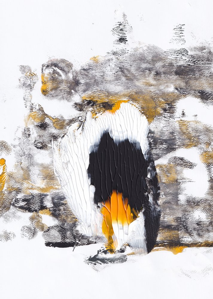Golden Abstract Strokes by Maira Ribena