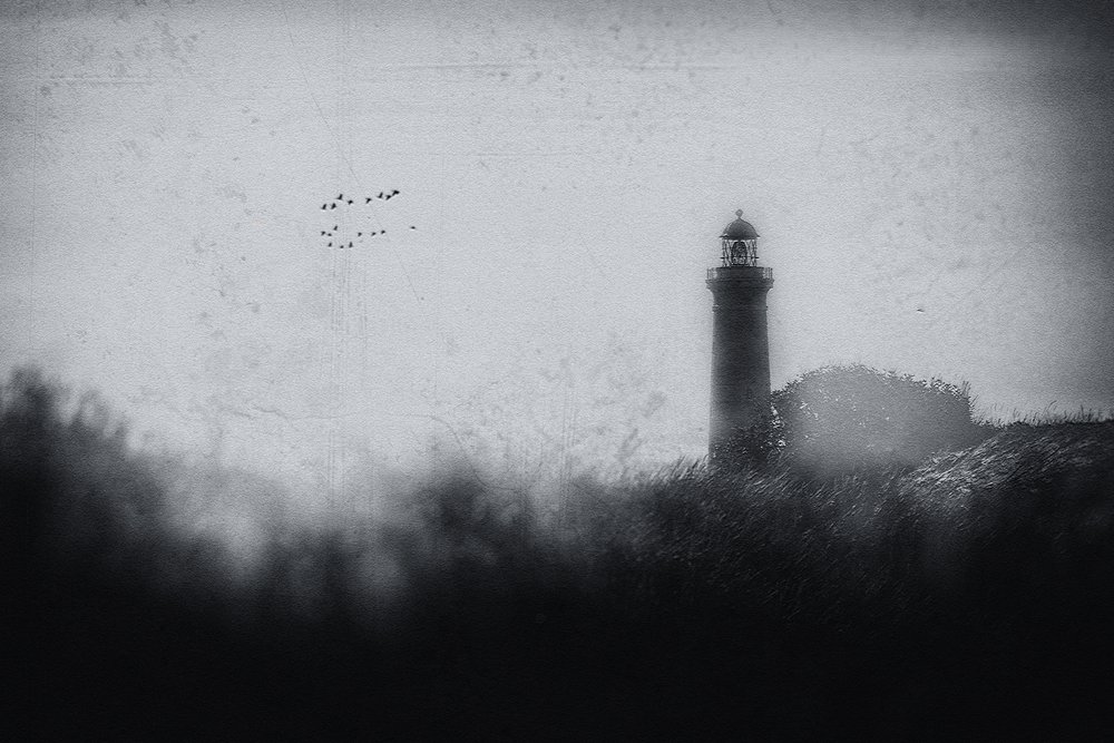 Dark Misty Lighthouse by Marcus Hennen