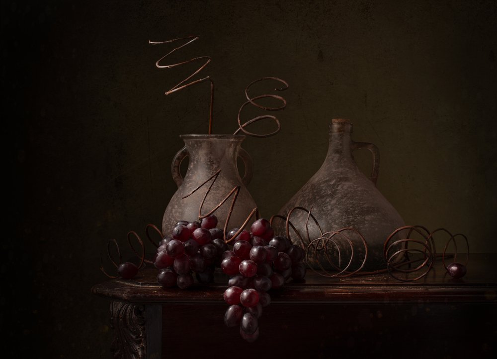Dark Grapes Still Life by Margareth Perfoncio