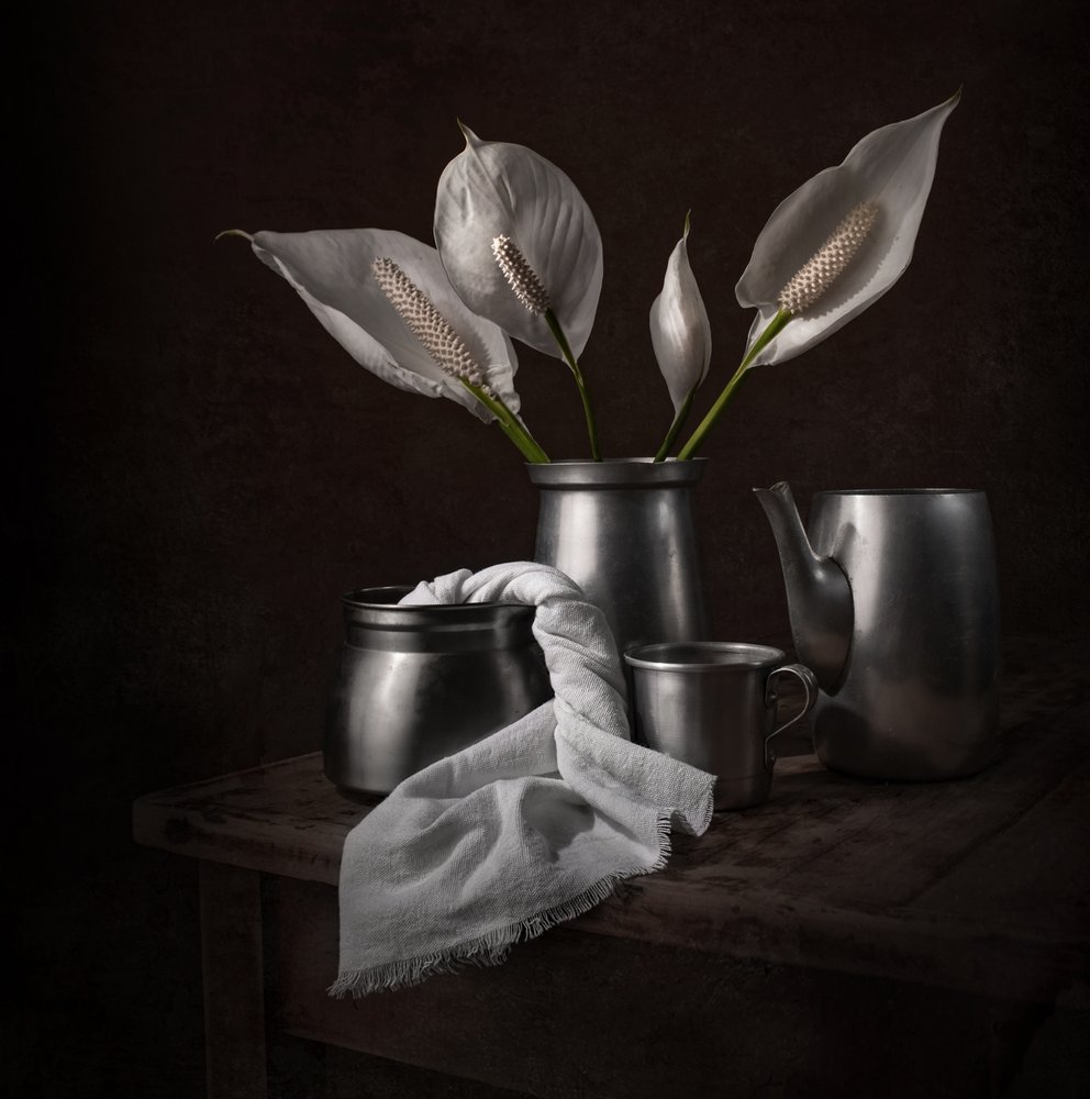 Elegant Peace Lilies by Margareth Perfoncio