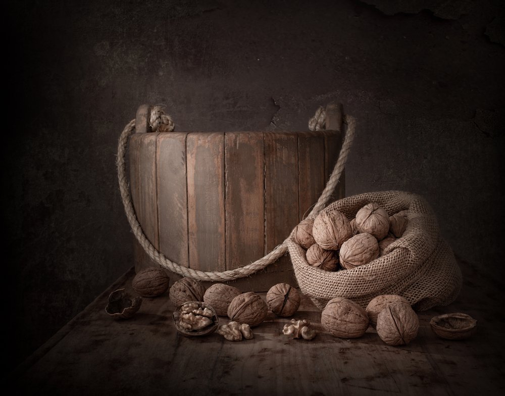 Rustic Walnuts Still Life by Margareth Perfoncio