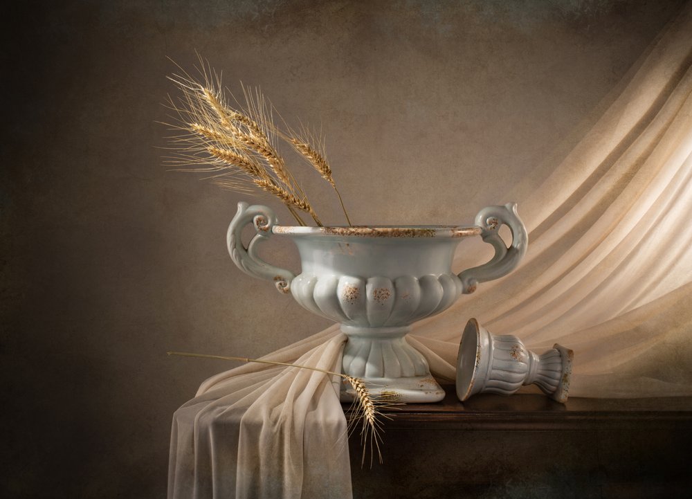 Rustic Wheat Urn by Margareth Perfoncio