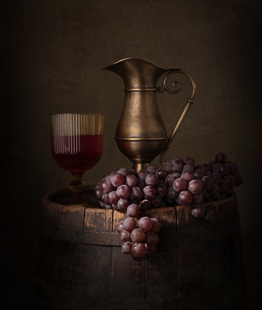 Rustic Wine Still Life by Margareth Perfoncio