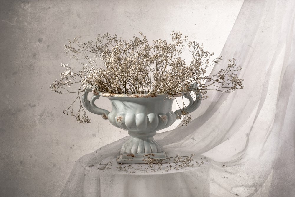 Shabby Chic Floral Still Life by Margareth Perfoncio