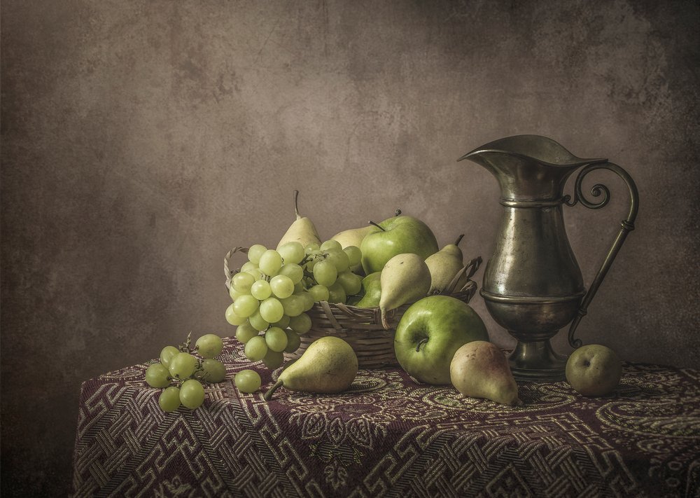 Vintage Fruit Still Life by Margareth Perfoncio