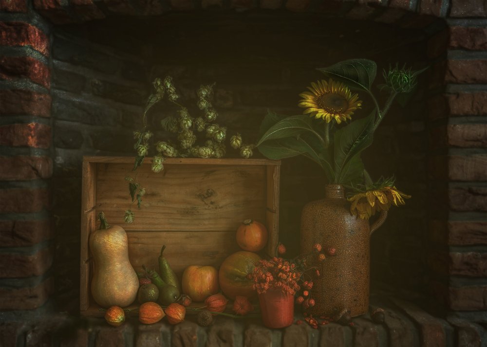 Rustic Autumn Still Life by Marie-anne Stas