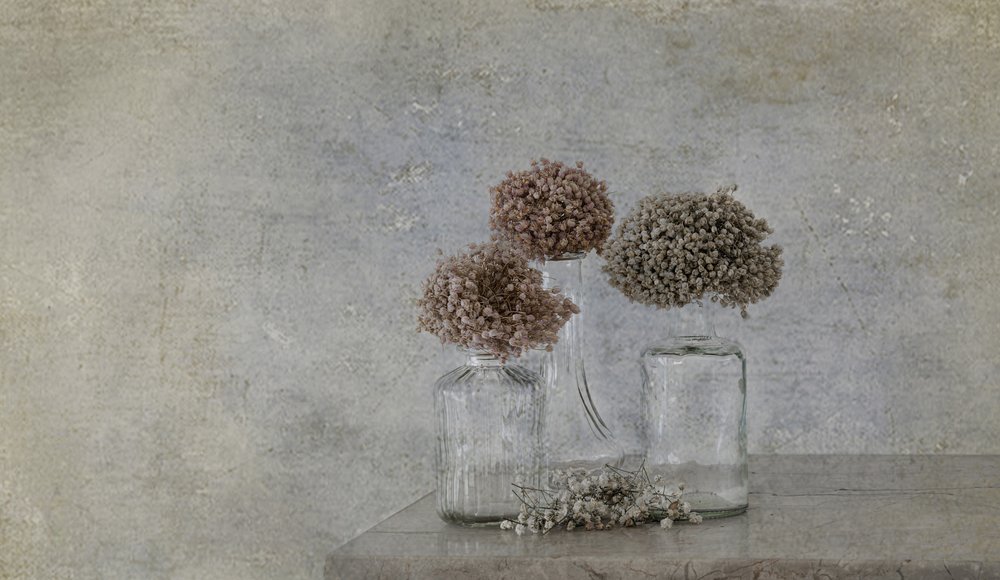Rustic Dried Flower Still Life by Marie-anne Stas