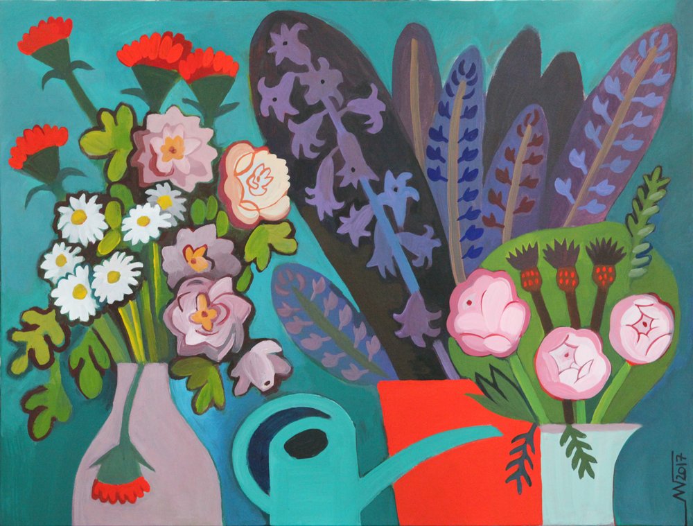 Colorful Modern Flowers by Marina Gorkaeva