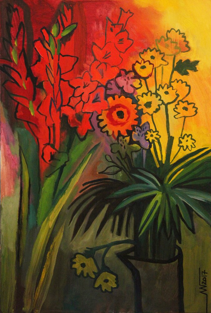 Vibrant Floral Still Life by Marina Gorkaeva