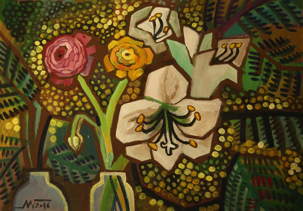 Vibrant Floral Still Life by Marina Gorkaeva