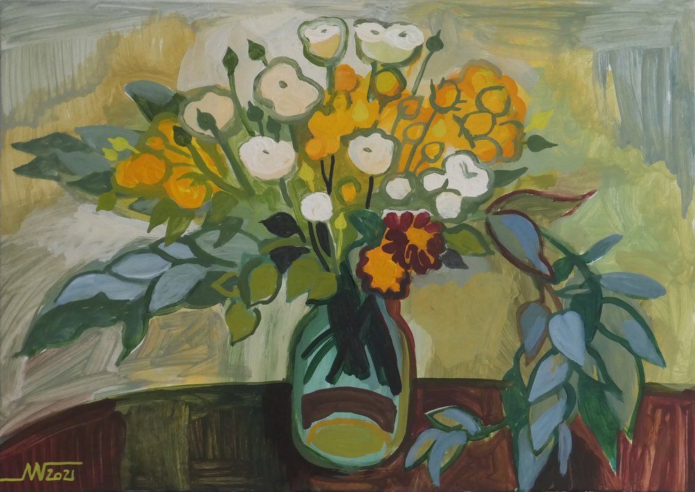 Vibrant Floral Still Life by Marina Gorkaeva