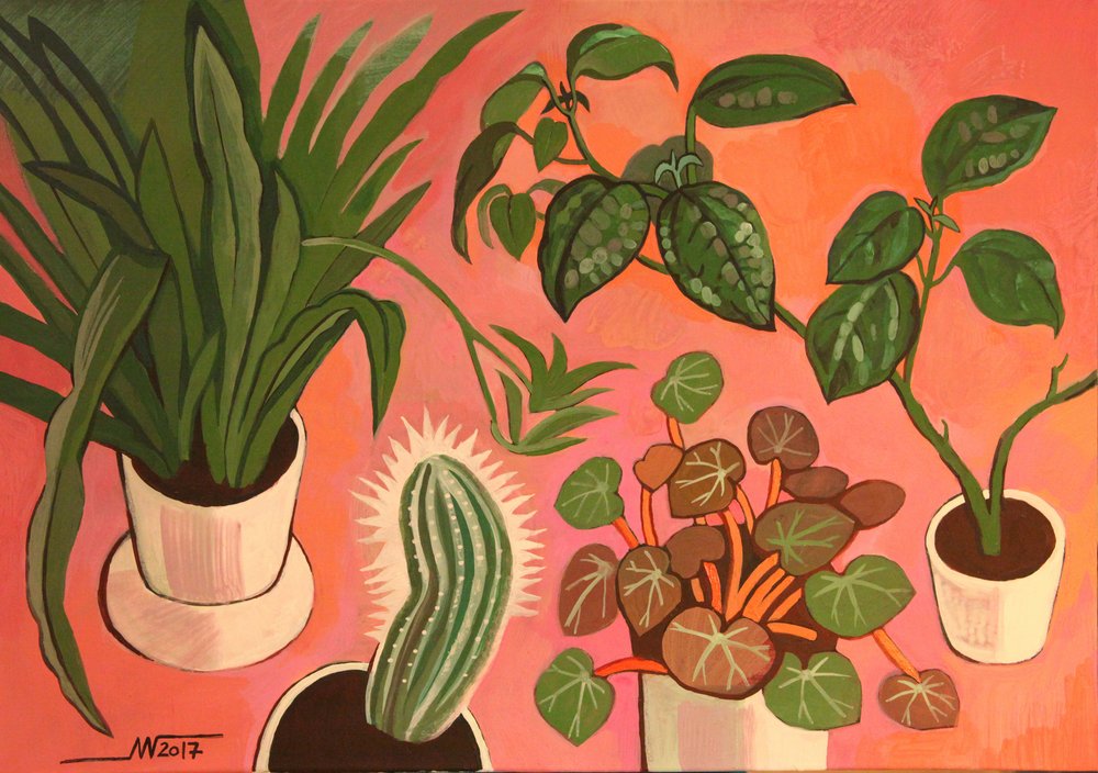 Vibrant Potted Plants by Marina Gorkaeva
