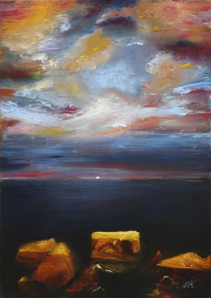 Dramatic Sunset Over Rocks by Marina Kozyr