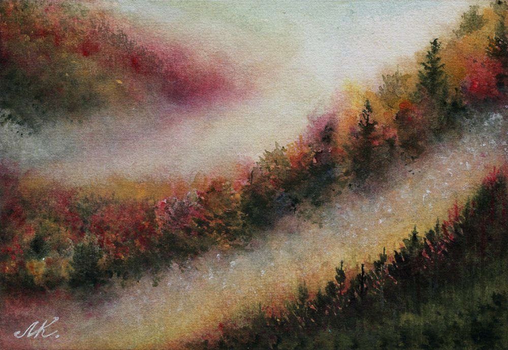 Misty Autumn Forest by Marina Kozyr