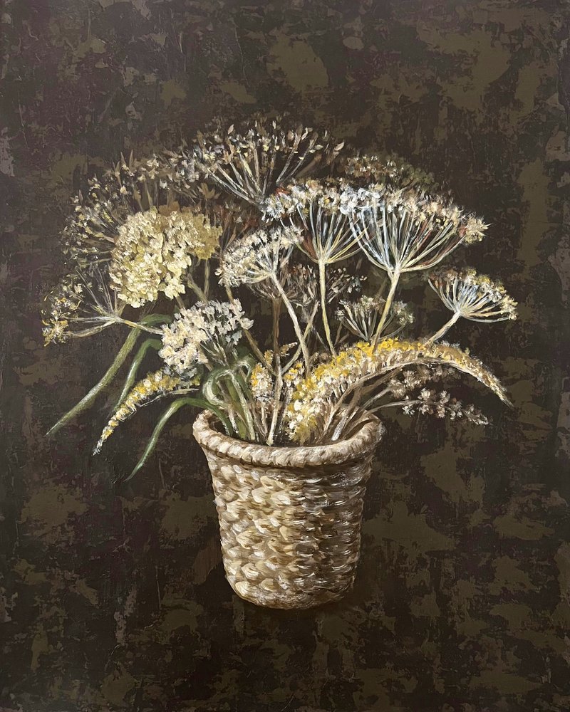 Rustic Wildflower Basket by Marina Kozyr