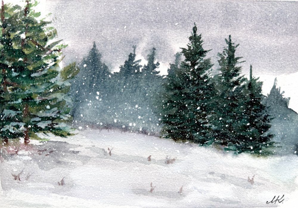 Snowy Winter Forest by Marina Kozyr