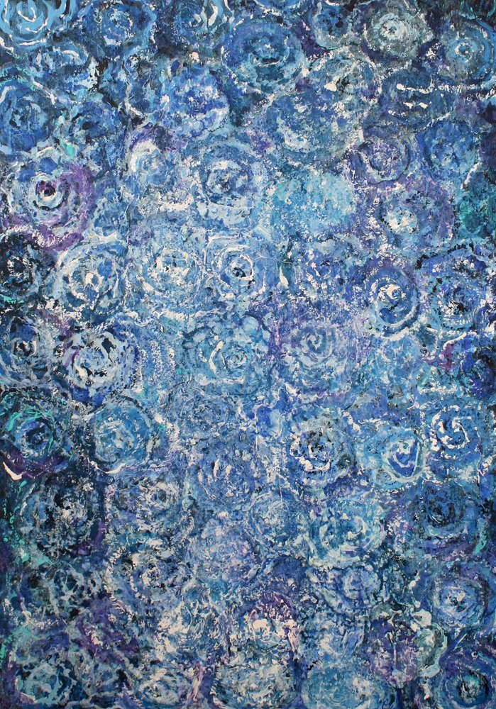 Abstract Blue Roses by Marina Nelson