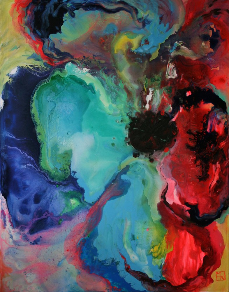 Vibrant Fluid Abstract by Marina Nelson