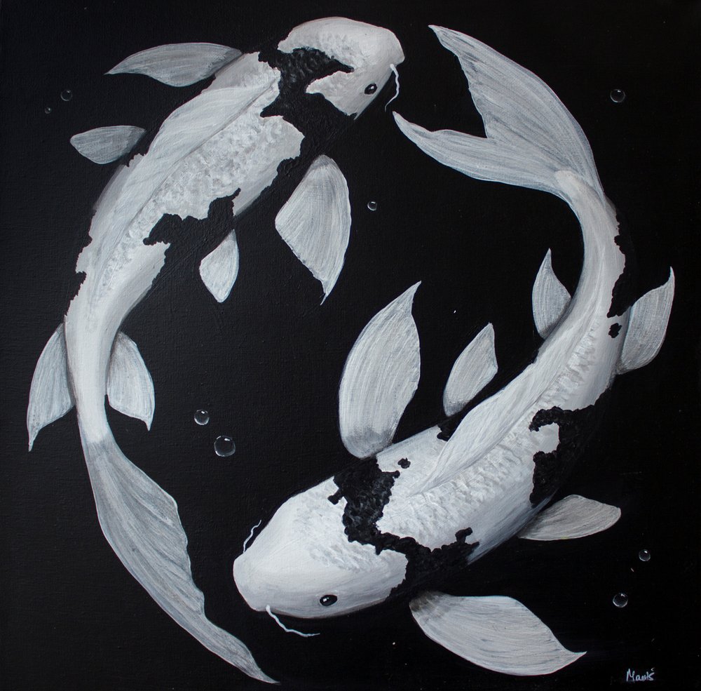 Yin Yang Koi Fish by Marloes Aerts