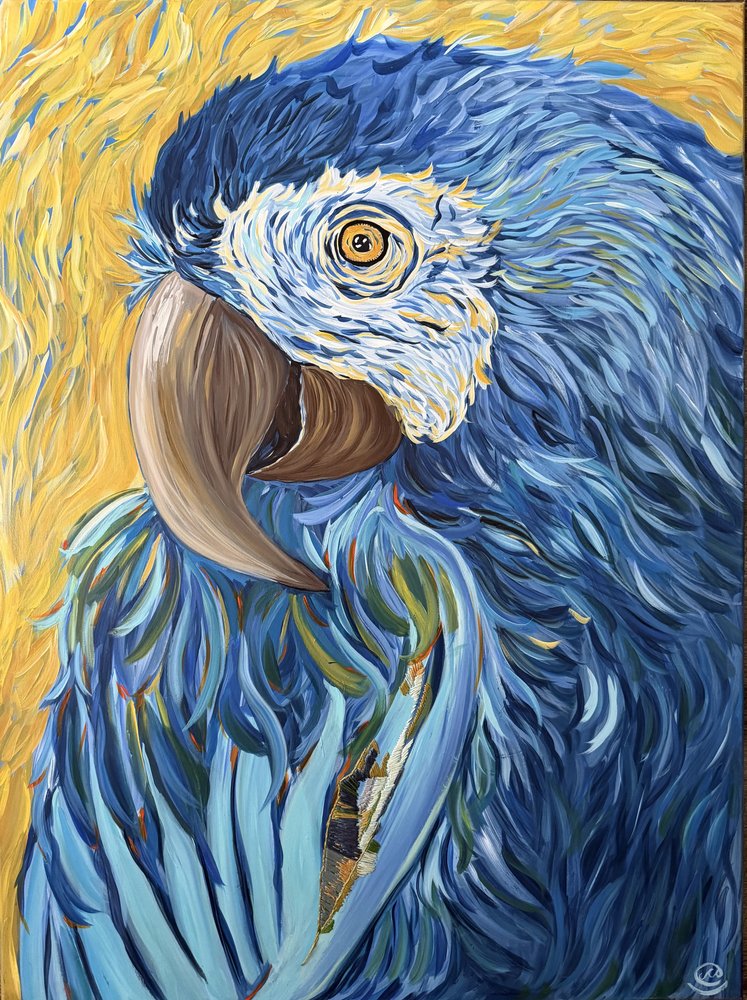Vibrant Blue Macaw by Maryna Kovalchuk
