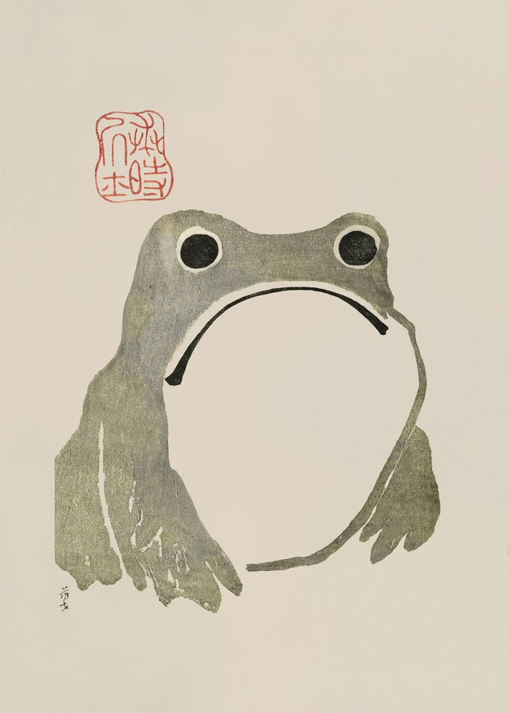 Grumpy Frog I Original by Matsumoto Hoji