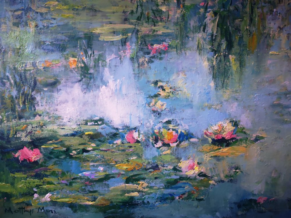 Water Lily Pond Reflections by Matthys Moss