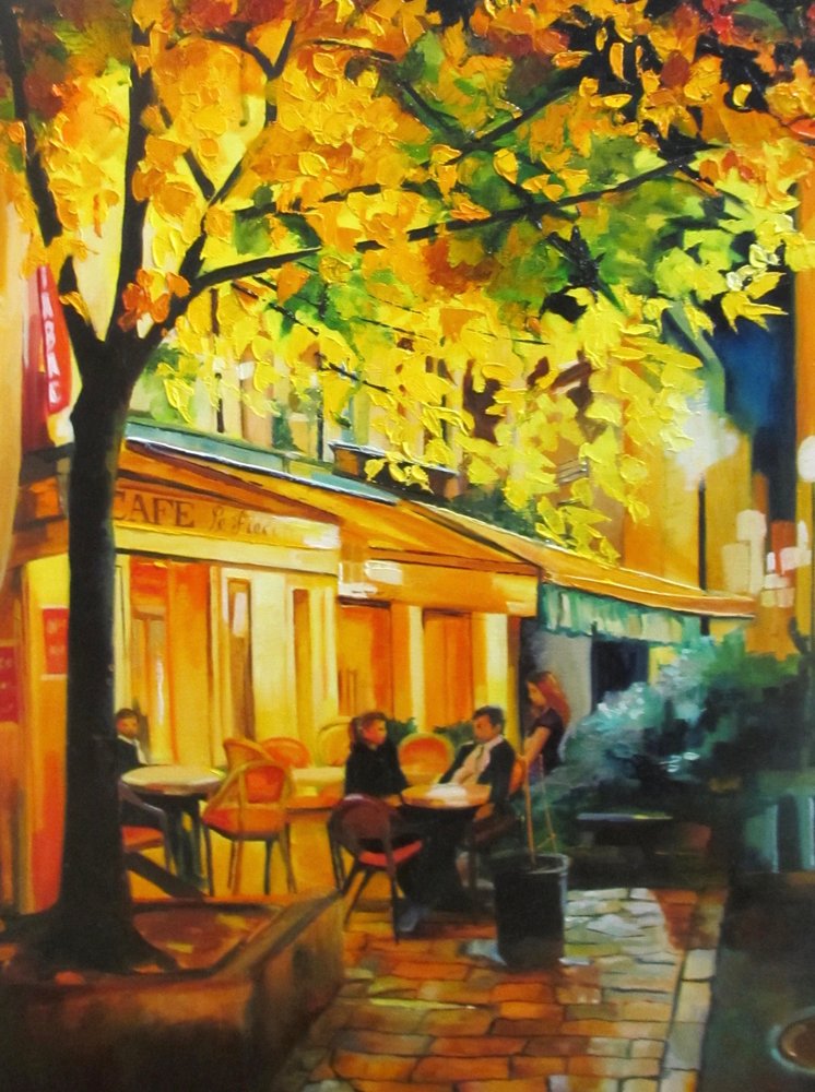 Autumn Evening Cafe by Maxine Shore