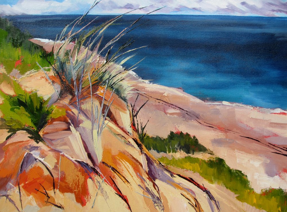 Beach Grass And Dunes by Maxine Shore