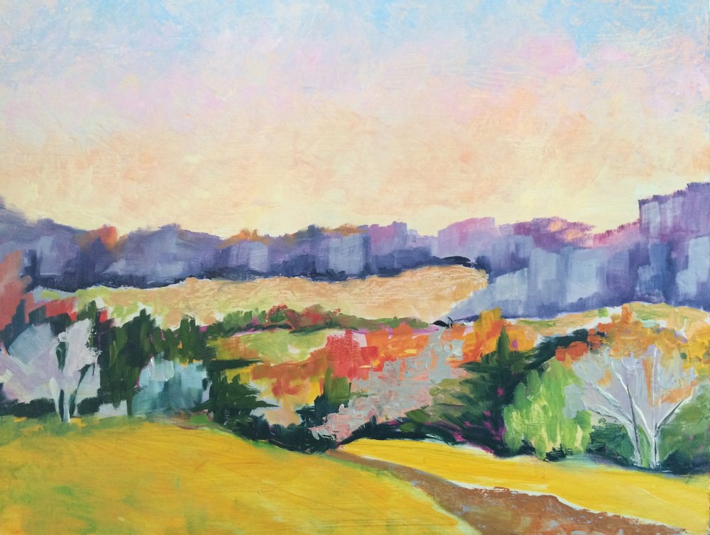 Colorful Autumn Landscape by Maxine Shore