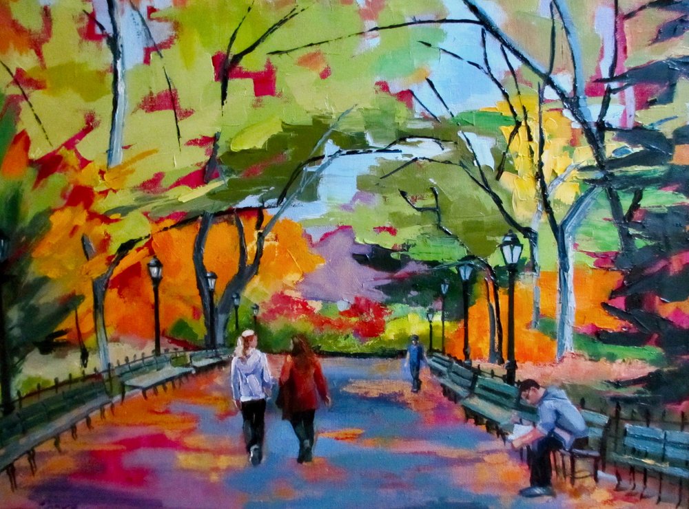 Colorful Autumn Park by Maxine Shore