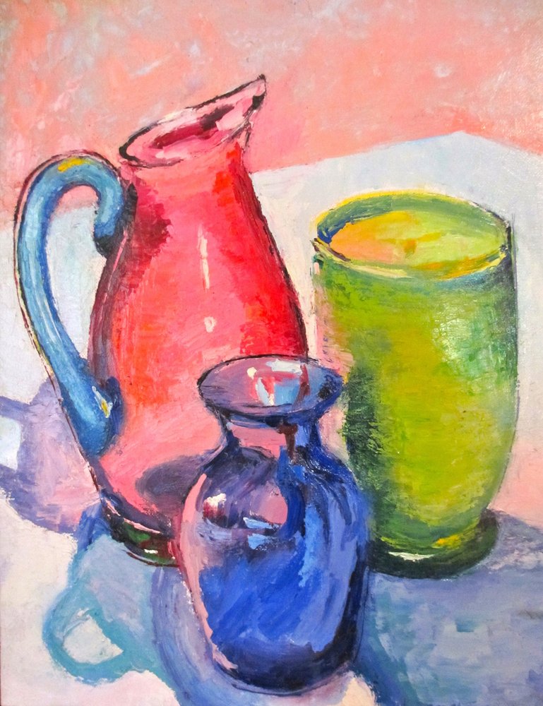Colorful Glass Still Life by Maxine Shore