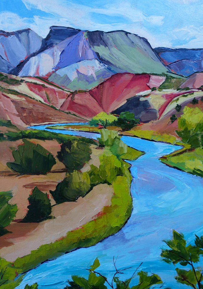 Colorful River Valley by Maxine Shore