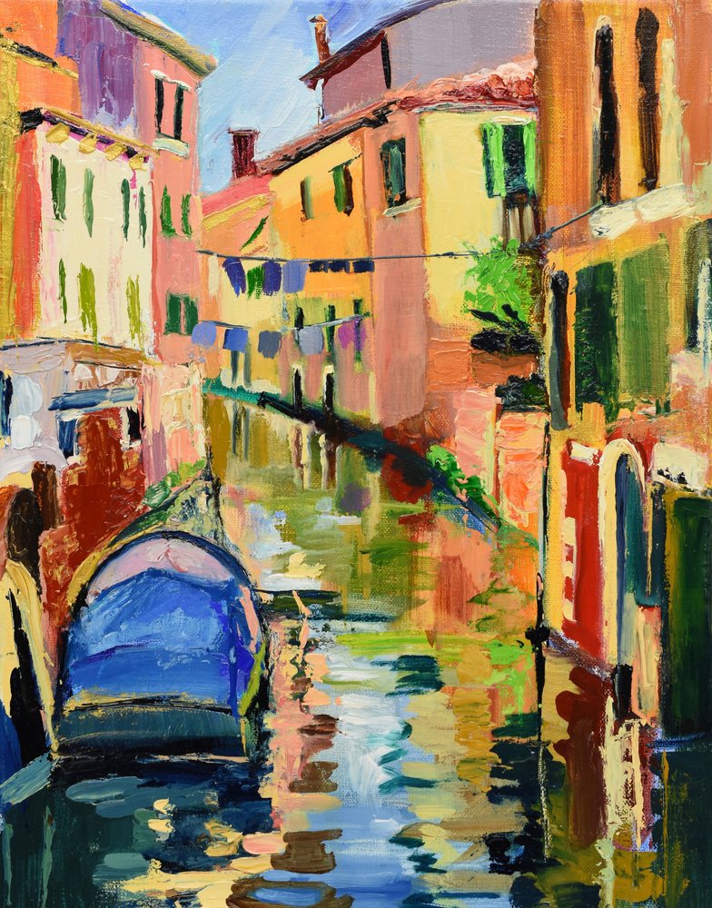 Colorful Venice Canal by Maxine Shore