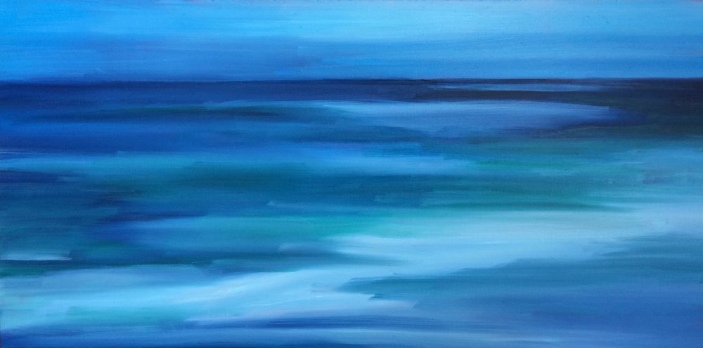 Deep Blue Ocean Abstract by Maxine Shore