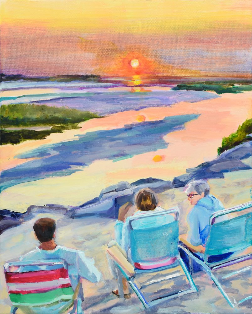 Relaxing Coastal Sunset by Maxine Shore