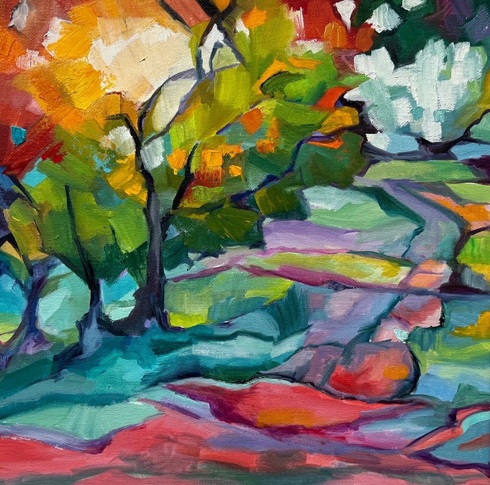 Vibrant Abstract Landscape by Maxine Shore