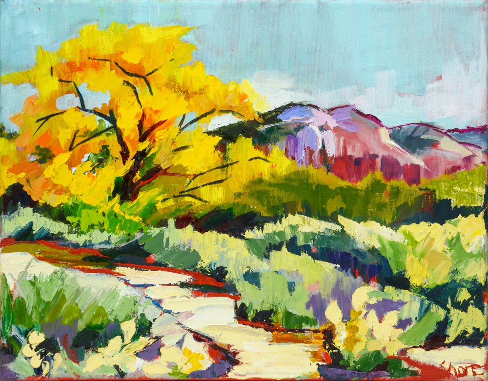 Vibrant Autumn Path by Maxine Shore