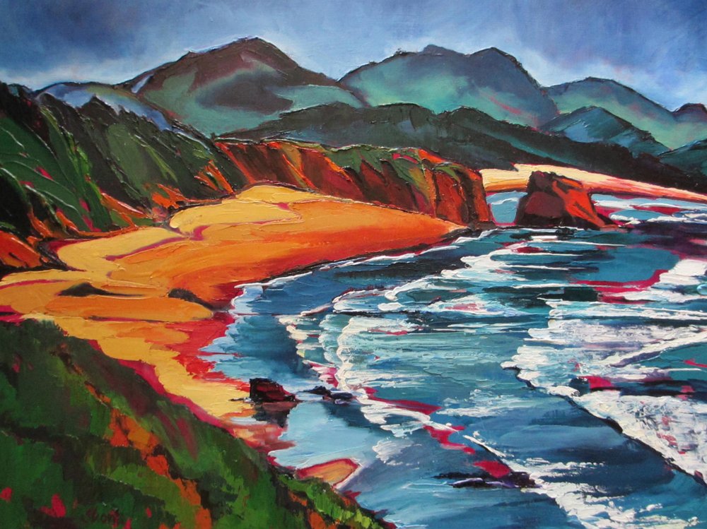 Vibrant Coastal Panorama by Maxine Shore