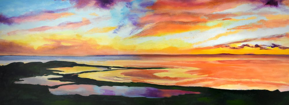 Vibrant Coastal Sunset by Maxine Shore
