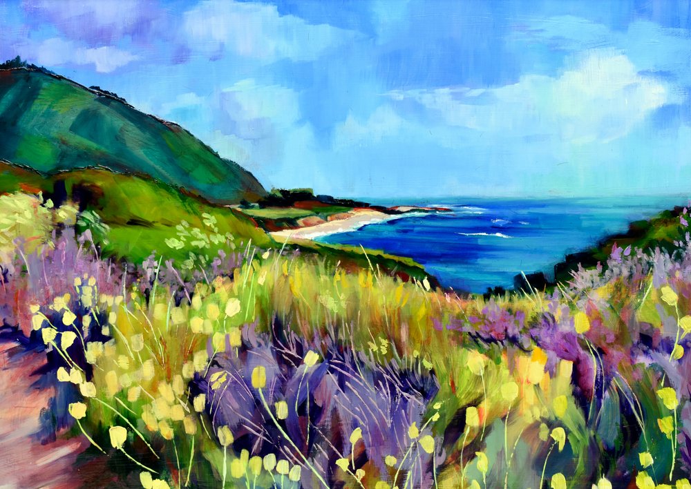 Vibrant Coastal Wildflowers by Maxine Shore