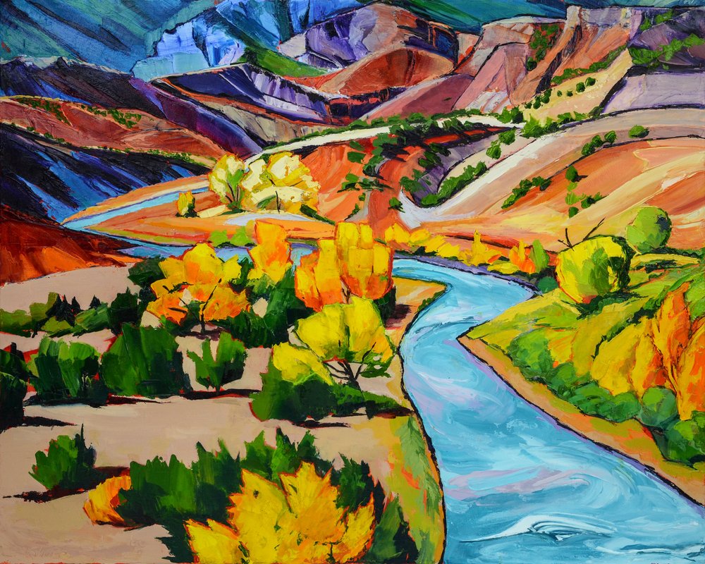 Vibrant Mountain River by Maxine Shore