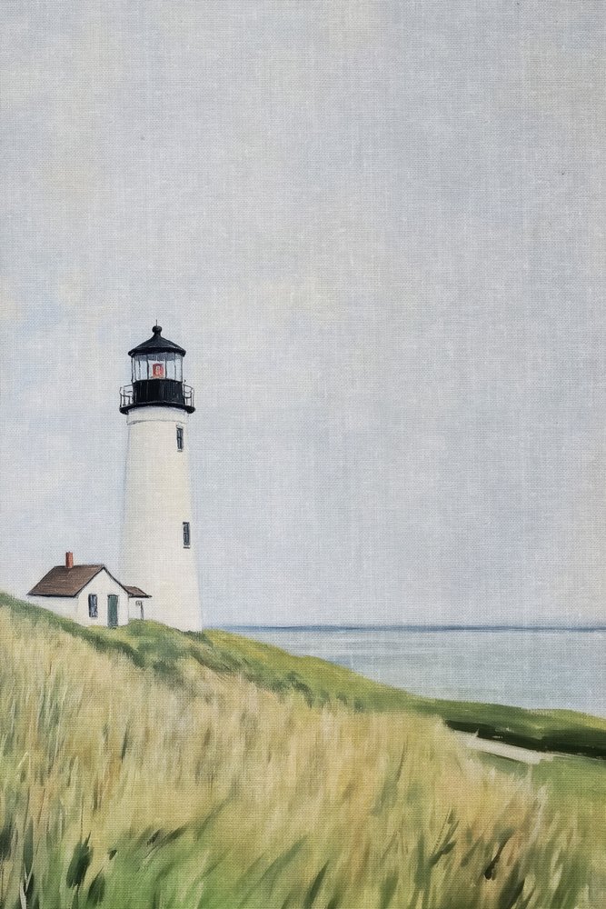 Lighthouse on Grassy Dunes by Melloi Art Prints