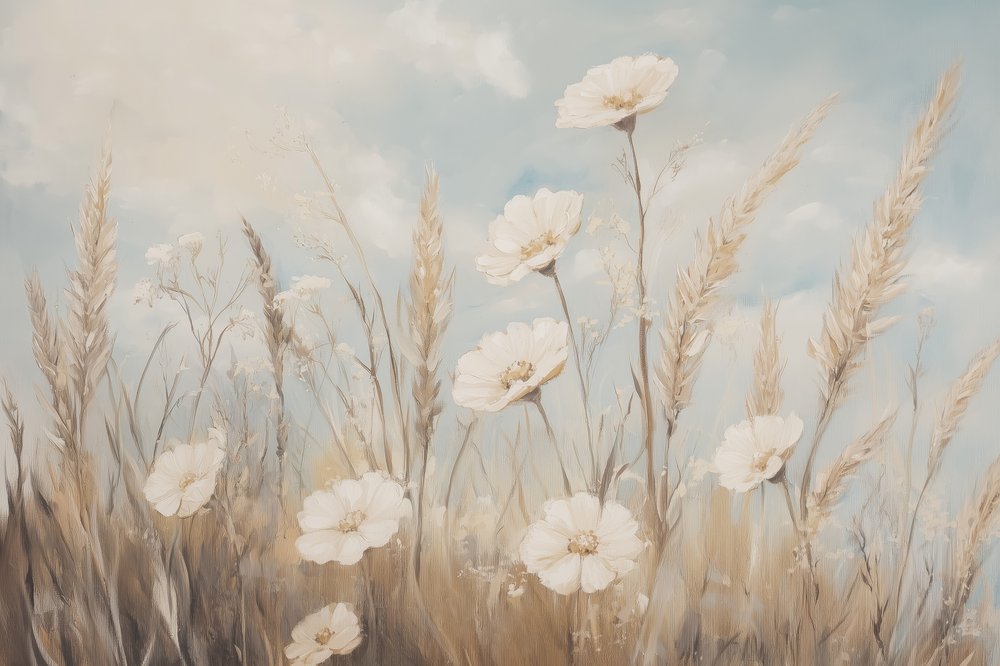 Serene Field Flowers by Melloi Art Prints