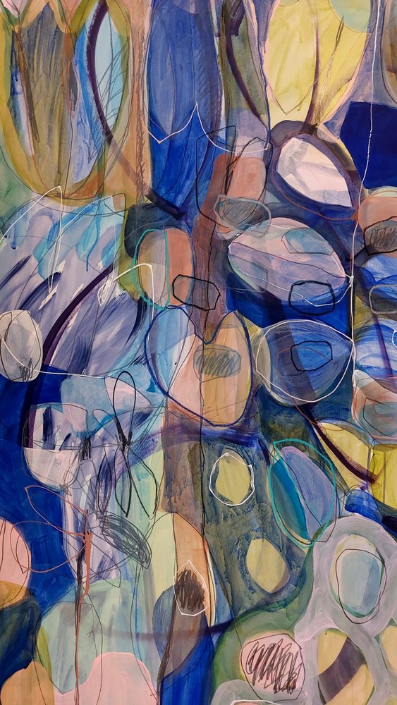 Abstract Blue Organic Flow by Monika Riethmueller