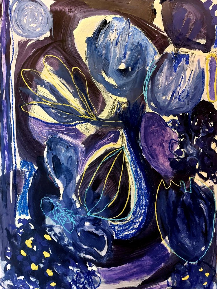 Blue Purple Blooms by Monika Riethmueller